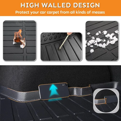 Miniatura 5 de Alfombrillas y forro de carga para Jeep Grand Cherokee L 2021-2025 (solo para 6 plazas sin consola central), alfombrillas de automóvil TPE para todo