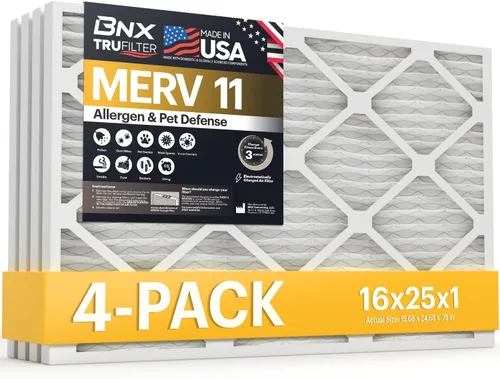 Miniatura 33 de BNX TruFilter MERV 11 - Filtro de aire 16 x 16 x 1 pulgadas (paquete de 6) – Fabricado en Estados Unidos – Filtro de aire acondicionado