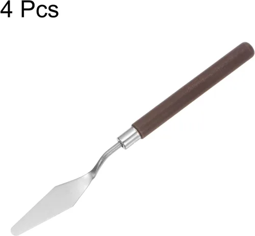 Miniatura 3 de HARFINGTON 4 cuchillos de paleta n.º 3 de 0.669 in de ancho de acero inoxidable, espátula puntiaguda grande, cuchillo de paleta de pintura con mango