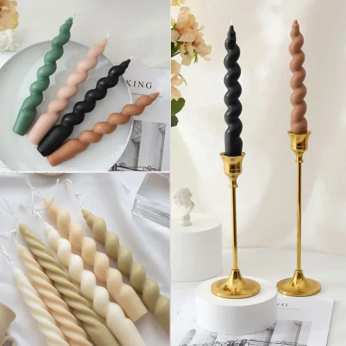 Miniatura 6 de 2 moldes largos de silicona trenzada para velas, moldes de vela de pilar 3D para aromaterapia, fabricación de cera de jabón, moldes únicos de resina