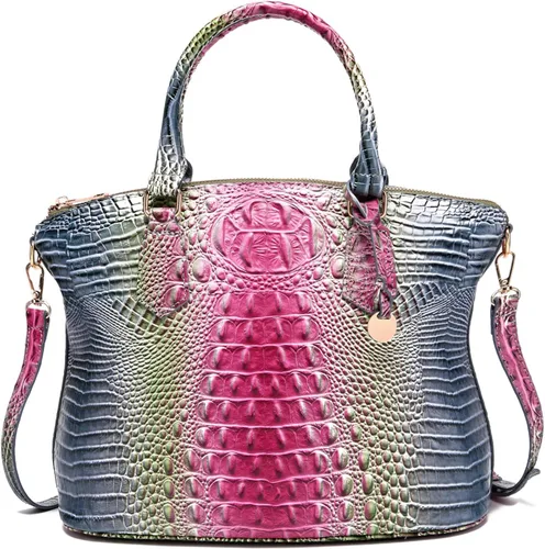 Miniatura 8 de Makcr Joacbv Bolso Satchel para Mujer Bolso Bandolera Largo Elegante Bolso Tote Asa Superior Cuero Vegano Bolsos de Mano para Damas Patrón en Relieve