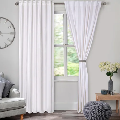 Miniatura 4 de Cortinas de lino natural – Juego de 2 paneles con pestaña trasera, 50 x 63 pulgadas cada uno, cortinas texturizadas con aspecto de lino para sala
