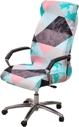 Miniatura 24 de CRFATOP Funda elástica para silla de oficina de computadora con cremallera duradera, funda para silla de escritorio giratoria universal, respaldo