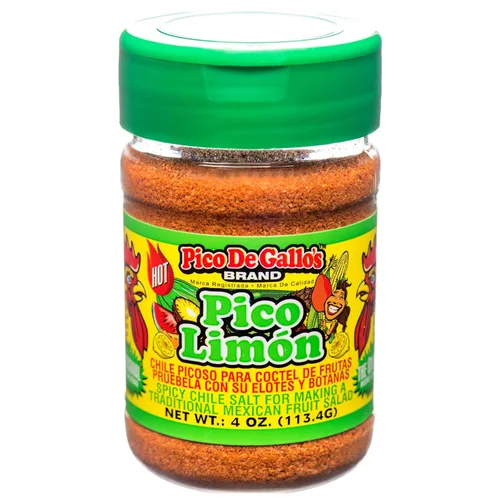 Pico De Gallo's Pico Limon - Condimento picante de chile, sal y lima (2 cocteleras de 4 onzas)