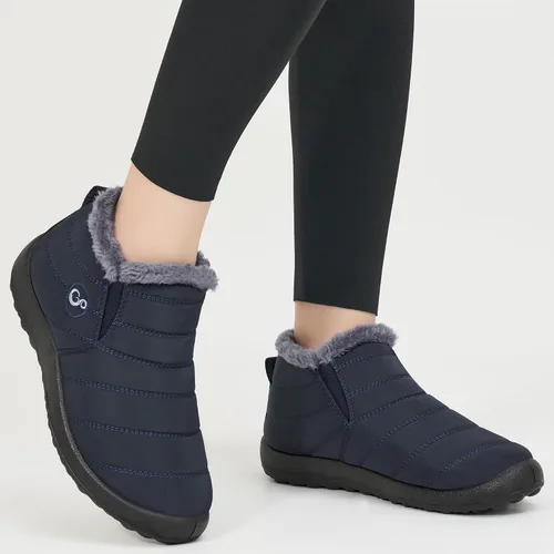 Miniatura 4 de Botas de nieve de invierno para mujer, impermeables, con forro de piel, cómodas, botas de exterior cálidas, antideslizantes, para invierno