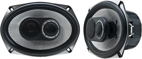 Earthquake Sound VTEK-693 - Altavoces coaxiales de 3 vías de 700 W 6x9 pulgadas con tecnología PistonMax (par), color negro, plateado