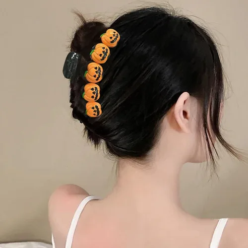 Miniatura 6 de Pinzas para el pelo de calabaza de Halloween, bonito diseño para cabello grueso, accesorios antideslizantes para mujeres y niñas