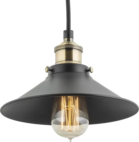Miniatura 8 de Linea di Liara LL-P407 lámpara de techo industrial Andante, aplique de un foco con pantalla de metal y cable, con cubierta de 5 pulgadas, diseño