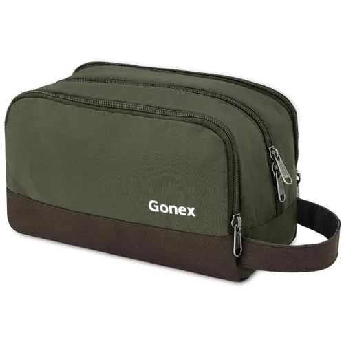 Miniatura 20 de Gonex Neceser de viaje de nailon, bolsa de afeitado, organizador de artículos de tocador, Verde