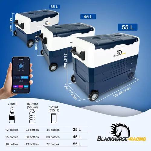 Miniatura 7 de Refrigerador de coche de 12 voltios, congelador portátil de 37 cuartos (35 litros), refrigerador de coche de zona grande, control de aplicación