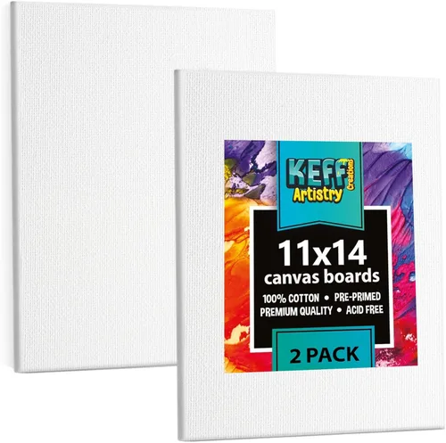 Miniatura 25 de KEFF Lienzo para pintar, paquete de 5 lienzos de 8 x 10 pulgadas, lienzos pequeños 100% algodón con triple imprimación para pintura. Mini lienzos a