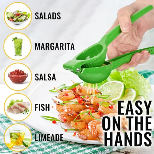 Miniatura 6 de Zulay - Exprimidor de lima de metal de alta calidad, exprimidor de cítricos, prensa manual para extraer la mayor cantidad de jugo posible, Verde