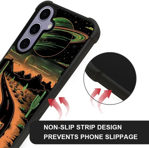 Miniatura 5 de CARLOCA Funda compatible con Samsung Galaxy A13 5G con patrón de camino del desierto naranja alienígena, antideslizante, cuatro esquinas, absorción