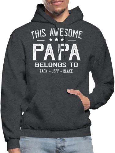 Miniatura 4 de IZI POD This Awesome Dad Belongs to Shirt - Camisa personalizada para papá con nombre del niño - Regalos de cumpleaños - Camisas de papá para hombre