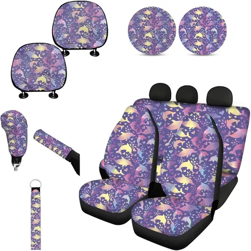 Miniatura 18 de Forchrinse Bee - Juego de fundas para asiento delantero y trasero con funda para palanca de cambios de freno de mano, funda para reposacabezas