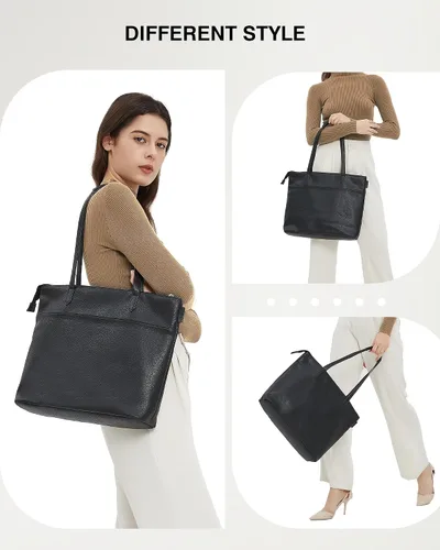 Miniatura 2 de Marvolia Bolso grande Bolsos de mano para mujer, de piel sintética, bolso de mano de trabajo con cremallera