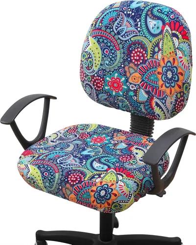 Miniatura 32 de Smiry - Fundas para silla de oficina y computadora con diseño impreso, ajuste elástico, universal, para escritorio, fundas para silla giratoria