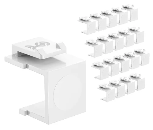 Miniatura 7 de Cable Matters Paquete de 20 insertos de conector Keystone en blanco en negro, insertos en blanco para placas de pared Keystone / paneles de conexión