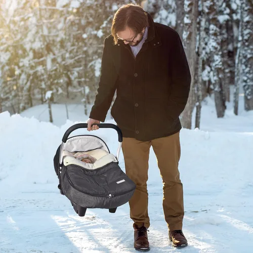 Miniatura 6 de Fundas de asiento de coche Orzbow para bebés invierno, cubierta universal de asiento de coche para bebé con cuello ajustable, cubierta de asiento