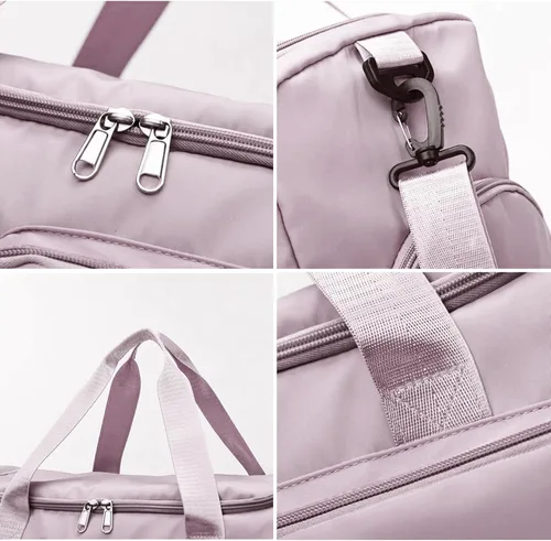 Miniatura 5 de Suruid Bolsa de gimnasio deportiva con compartimento para zapatos, bolsa de viaje con bolsillo separado seco y húmedo para hombres y mujeres, bolsa