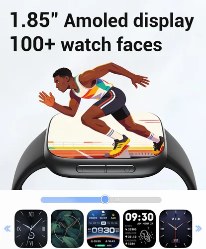Miniatura 8 de Reloj inteligente para mujer, 1.85 pulgadas AMOLED con pantalla ultra transparente compatible con iPhone/Samsung/Android, más de 100 modos
