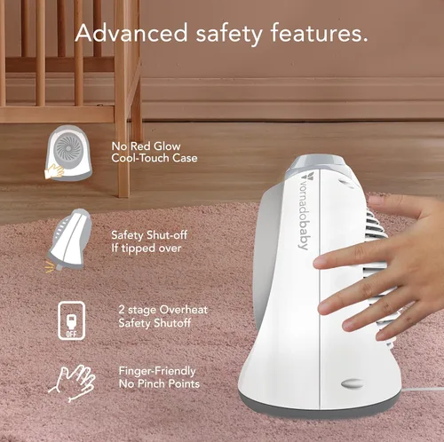 Miniatura 4 de Vornadobaby Tempa Calentador de Espacio para Guardería, Calentador de Espacio Eléctrico para Bebé con Controles de Bloqueo, Protección contra