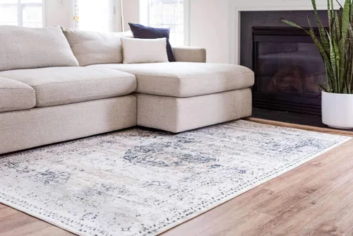 Miniatura 2 de Unique Loom Chateau Collection - Alfombra de área - Hoover (2' 2" x 3' 1" rectangular, azul oscuro/beige)
