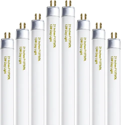 Miniatura 9 de Konideke Paquete de 8 bombillas fluorescentes T5 de 21 pulgadas, 13 W, luz diurna 6500K, F13T5D para debajo del gabinete, base G5 de 750 lúmenes