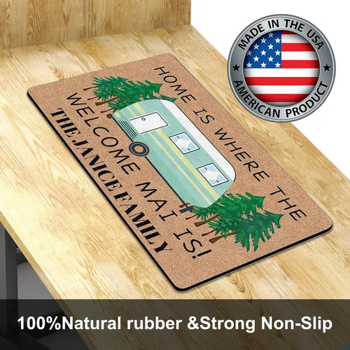 Miniatura 6 de Tapetes de camping con nombre personalizado con alfombras de caravana resistentes para alfombra de casa rodante Insdie de 24 x 16 pulgadas, 30 x 18