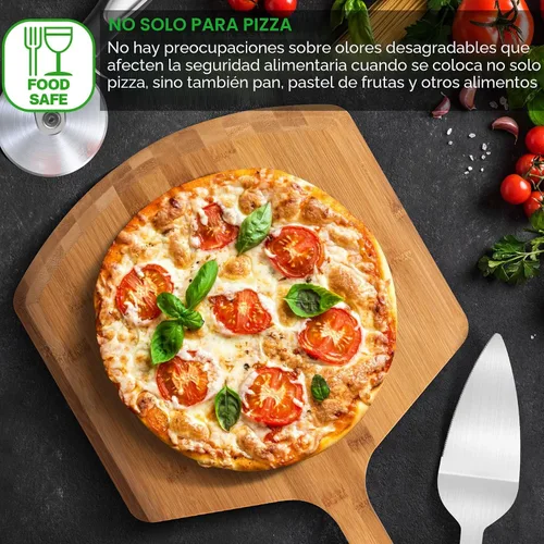 Miniatura 2 de Pala de pizza de 16 pulgadas, de bambú natural, espátula de pizza para pizza, accesorio de horno para tabla de pizza de madera grande