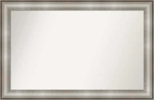 Miniatura 11 de Amanti Art Espejo de baño plateado para sobre fregadero, 28 x 47 pulgadas, espejo rectangular de plata imperial, marco de madera tradicional de gran