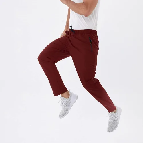 Miniatura 4 de Rapoo Pantalones ligeros para hombre con bolsillos con cremallera, secado rápido, pantalones deportivos de viaje para entrenamiento