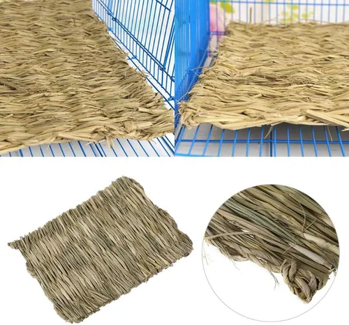 Miniatura 4 de Tapete de césped tejido para cama de animales pequeños, ropa de cama de conejos, juguete masticable, juguete para jugar en la cama, juguete
