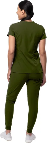 Miniatura 2 de Adar Pro - Conjunto de ropa quirúrgica con mejora de movimiento para mujer, blusa médica con cuello en V y pantalón médico deportivo y para yoga