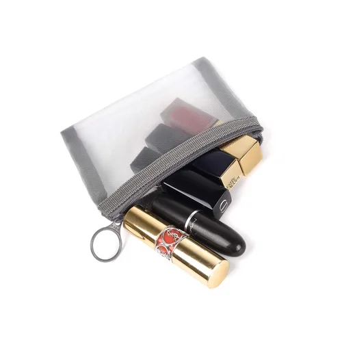 Miniatura 6 de Patu Bolsas de malla con cremallera, organizador de accesorios cosméticos de maquillaje de belleza, kit de aseo de viaje, bolsa de almacenamiento