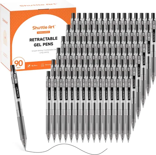 Miniatura 10 de Shuttle Art Ink Glide Series - Paquete de 15 bolígrafos de tinta de gel de punta fina retráctiles de 0.020 in, secado rápido, impermeables