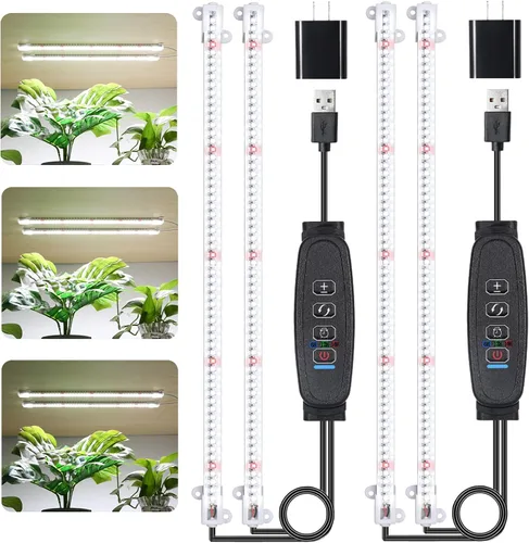 Miniatura 17 de Tiras de Luz LED para Crecimiento de Plantas de 8.6'', Espectro Completo 3500K Luz de Crecimiento para Plantas de Interior con Temporizador de Cálido