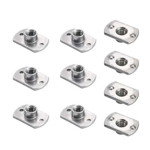 Bettomshin 10 tuercas de soldadura, tuerca de soldadura métrica en forma de T M6 x 0.039 in, base de lengüeta, tornillo de máquina de acero al