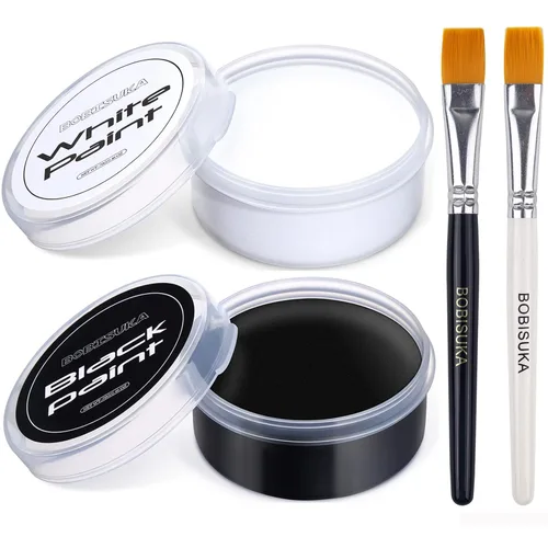 Miniatura 7 de BOBISUKA Juego de pintura al óleo negro + blanco + rojo, gran capacidad, kit de paleta de pintura profesional con pinceles para teatro de arte