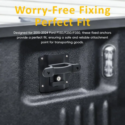 Miniatura 4 de auovo Anclajes de Amarre Compatibles con Ford F150 F250 F350 2015-2025 2026 Anclajes de Amarre para Caja de Camioneta con Placas de Soportes Grapas