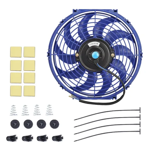 Miniatura 10 de Ventilador delgado de 10 pulgadas de empuje y tracción, ventilador eléctrico de enfriamiento para radiador universal de alto rendimiento, motor