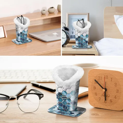Miniatura 89 de Fintie Soporte para anteojos forrado de felpa con base magnética, estuche de cuero vegano prémium para lentes
