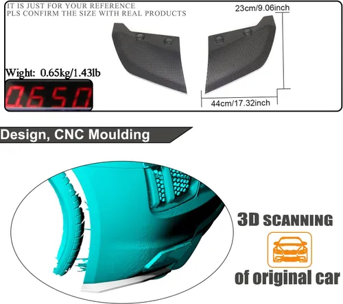Miniatura 5 de Divisor de parachoques trasero de fibra de carbono para Audi R8 V10 Gen 2 2 puertas Coupe Spyder Convertible 2016-2018 personalizado CF alerón aletas