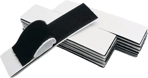 JEWOSTER 16 juegos de tiras de gancho y bucle de 1 x 4 pulgadas con adhesivo, cinta de doble cara resistente para manualidades de pared, cinta