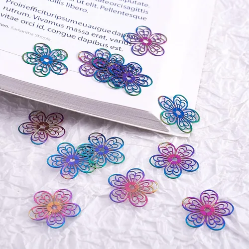 Miniatura 119 de FASHEWELRY 16 dijes de plumas de arco iris de acero inoxidable con alas de filigrana, adornos de metal de 4 colores para hacer joyas, pulseras