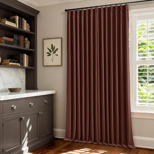 Miniatura 80 de Juego de 2 paneles de cortinas plisadas negras de 80 pulgadas para sala de estar, cortinas plisadas de lino con forro de 80 pulgadas de largo, 100%