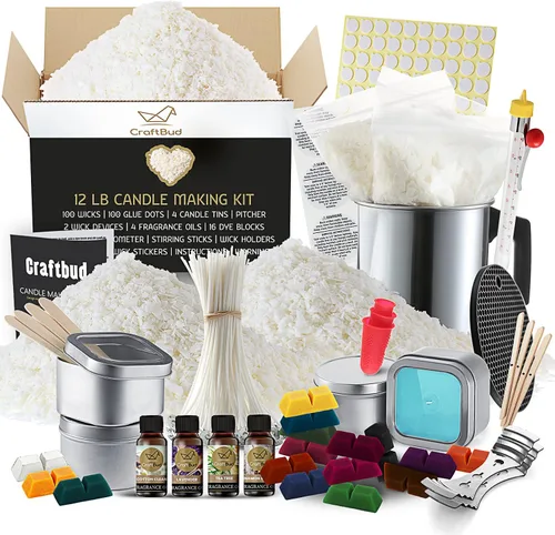 Miniatura 12 de CraftBud Kit de fabricación de velas, kit de fabricación de velas de soja de 58 piezas, kit completo para hacer velas, el mejor kit para hacer velas