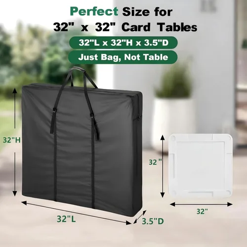 Miniatura 2 de Bolsa de almacenamiento plegable para mesa de tarjetas, bolsas de transporte para mesas cuadradas de 32 x 32 pulgadas, bolsa de almacenamiento
