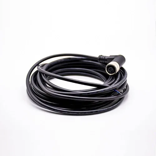 Miniatura 7 de Elecbee Conector M12 A-Code Cable sobremoldeado de ángulo recto de cabeza hembra única (cable de 3 pines de 16.4 ft/16.4 pies)