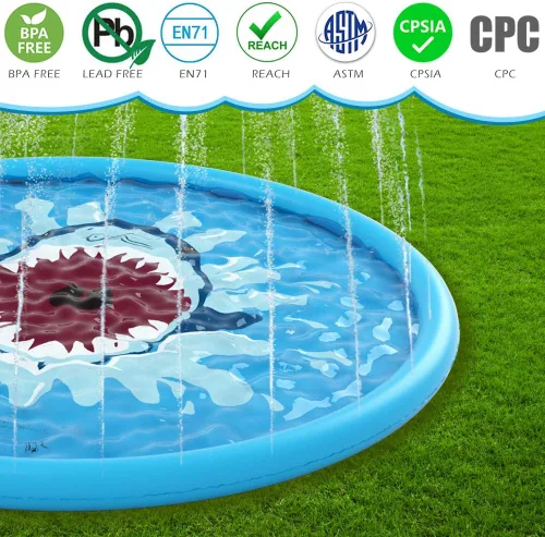 Miniatura 2 de Jasonwell - Alfombra de juego con aspersor de agua, juguetes inflables de exterior para bebés y niños pequeños, piscina infantil para patio trasero